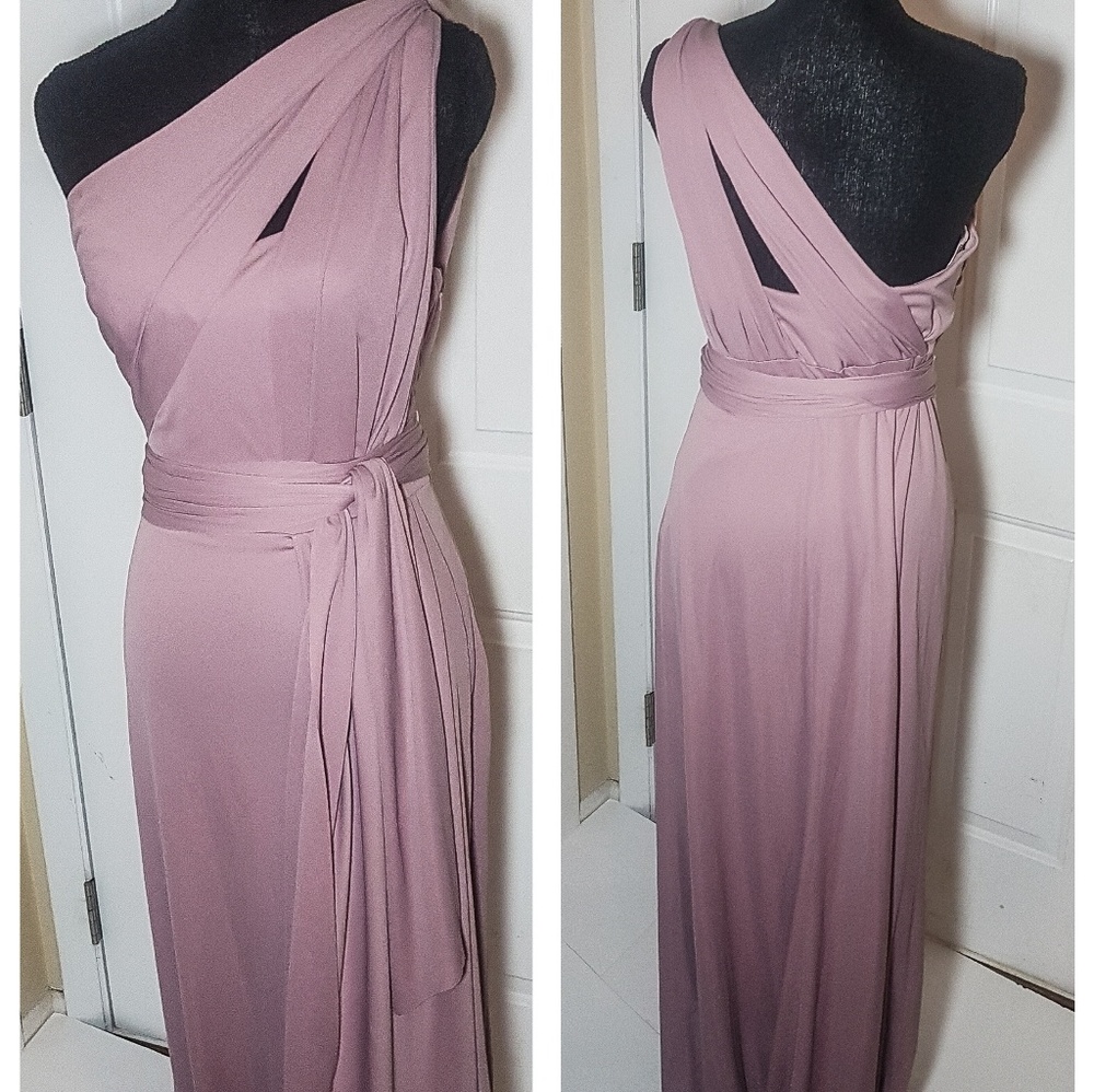 Vera Wang Mauve One Shoulder Bridesmaids Dress
